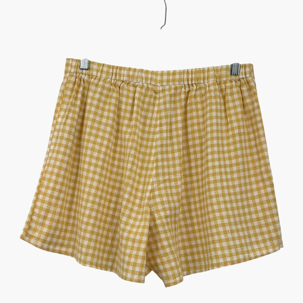Old Navy Skort High-Waisted Linen-Blend Gingham Yellow Women's Size S NWT - Picture 5 of 7